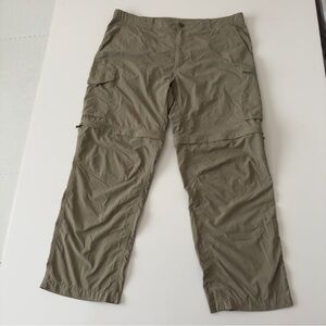 Columbia Pants Mens 40x30 Beige Nylon Omni Shade Convertible Hiking Sun Protect
